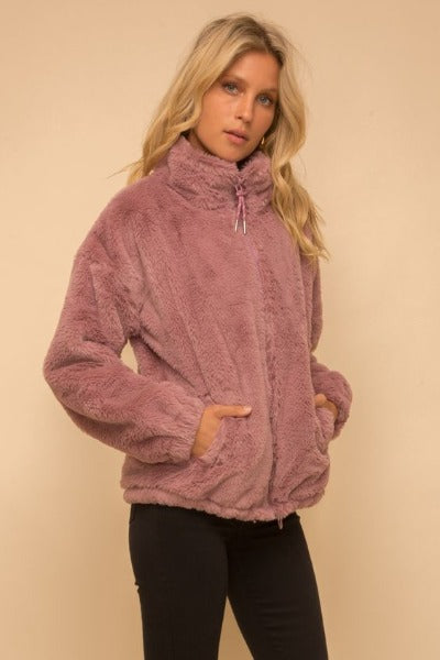 Faux Fur Oversize Jacket with Swarovski Crystal - FrouFrou Couture