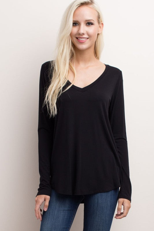 Bamboo V-Neck Top - FrouFrou Couture
