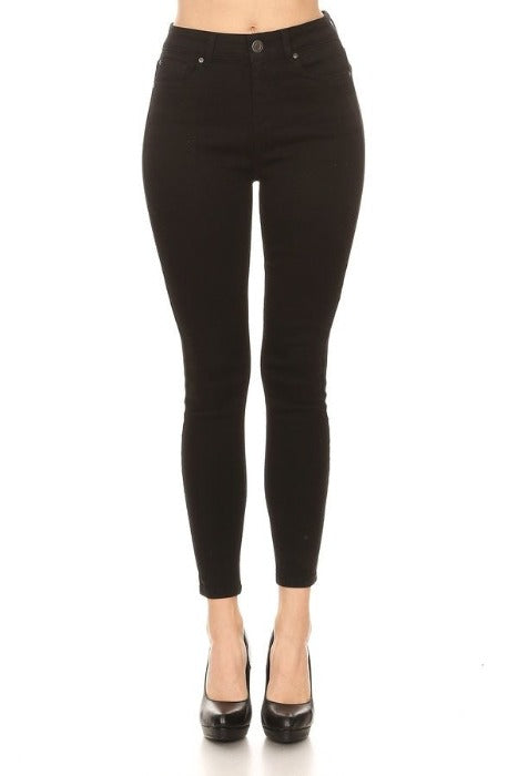 Black High Rise Cropped Skinny Jeans - EP3035 - FrouFrou Couture