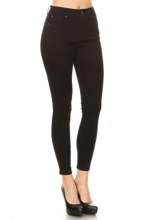 Black High Rise Cropped Skinny Jeans - EP3035 - FrouFrou Couture
