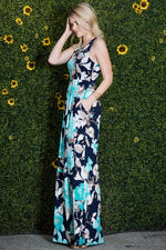 Floral Print Mint Maxi Dress - FrouFrou Couture