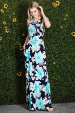 Floral Print Mint Maxi Dress - FrouFrou Couture