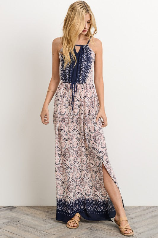 Mosaic Print Maxi Dress - FrouFrou Couture