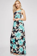 Floral Print Mint Maxi Dress - FrouFrou Couture