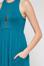 Solid Racerback Pocket Dress -  Jade - FrouFrou Couture