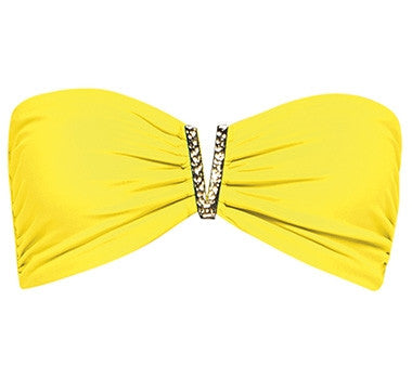 Color Mix Strapless Yellow Bandeau - FrouFrou Couture