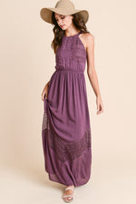 Long Maxi Dress with Crochet Trim - FrouFrou Couture