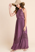 Long Maxi Dress with Crochet Trim - FrouFrou Couture