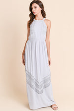 Long Maxi Dress with Crochet Trim - FrouFrou Couture