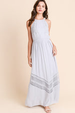 Long Maxi Dress with Crochet Trim - FrouFrou Couture