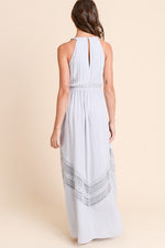 Long Maxi Dress with Crochet Trim - FrouFrou Couture