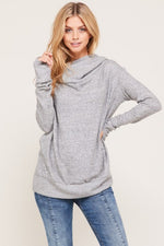 Thumb Hole Hoodie Top- Heather Grey - FrouFrou Couture