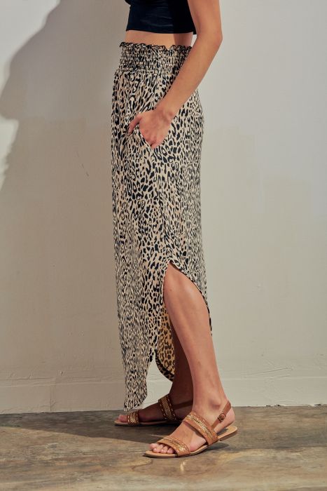 Animal Print Elastic Maxi Skirt - FrouFrou Couture