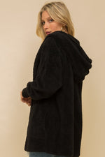 Faux fur plush hooded jackets with pockets - Assorted colors