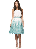 Turquoise Baroque Style Midi Skirt - FrouFrou Couture