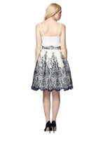 Navy Baroque Style Midi Skirt - FrouFrou Couture