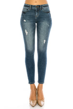 Mid Rise Push Up Ankle Skinny Jeans - EP3128 - FrouFrou Couture