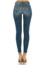 Mid Rise Push Up Ankle Skinny Jeans - EP3128 - FrouFrou Couture
