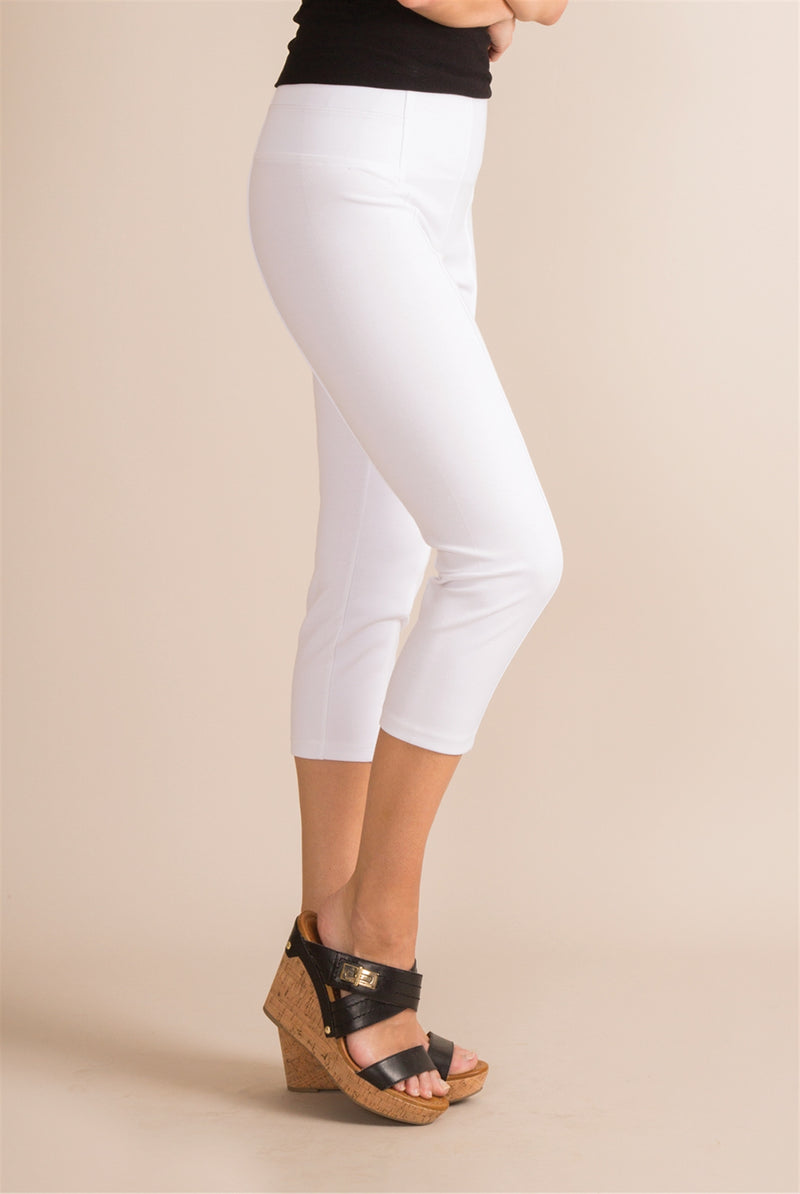 Ponte Cropped White Pant - FrouFrou Couture