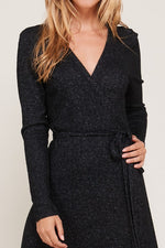 Black Ultra Soft Wrap Dress - FrouFrou Couture