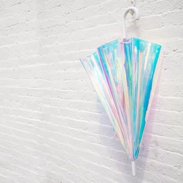 holographic patio umbrella Iridescent Holographic Umbrella – FrouFrou Couture