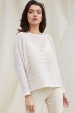 Ivory Open Boat Neck Knit Top