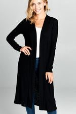 Black Ribbed Duster