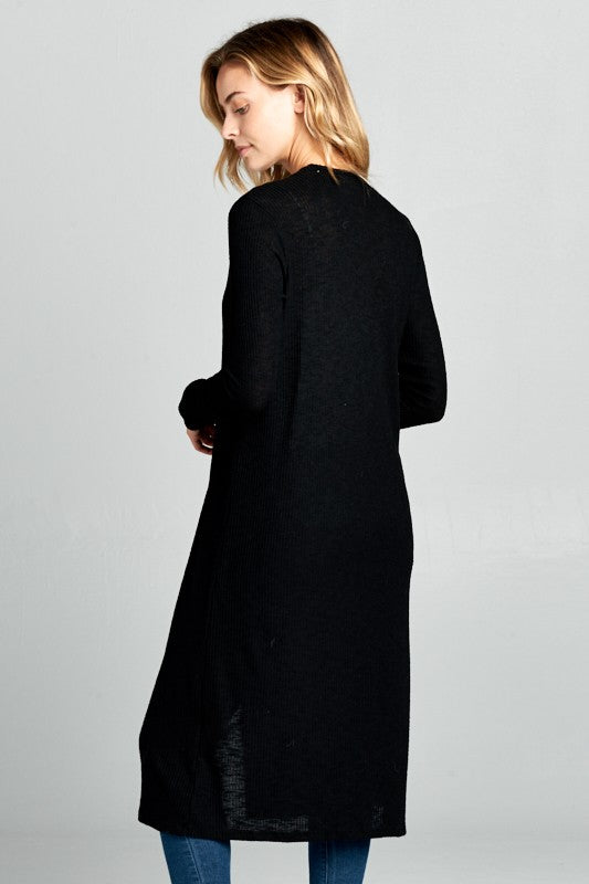 Black Ribbed Duster