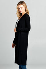 Black Ribbed Duster