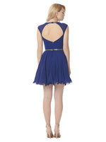 Beaded Sleevless Chiffon Skater Dress - FrouFrou Couture