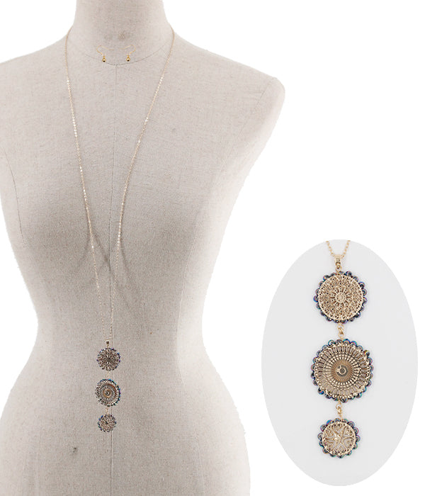 Filigree Metallic Beads Necklace Set - FrouFrou Couture