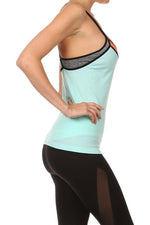 Multi Tone, Double Strap Tank with Bra - FrouFrou Couture