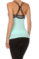 Multi Tone, Double Strap Tank with Bra - FrouFrou Couture