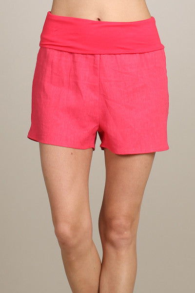 Linen Fold-Over Shorts - FrouFrou Couture