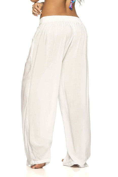 Turkana White Beach Wear Pants - FrouFrou Couture