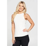 Racer Back Rib Knit Tank Top - Renee - MADE IN USA