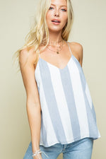Rayon stripe tank top with lining