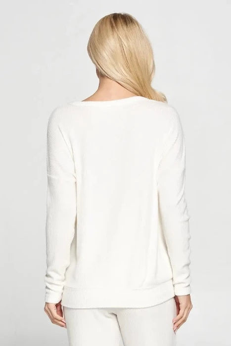 Ivory Brushed Sweater - Made in USA