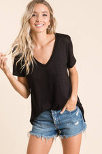 Short Sleeve V-Neck Top