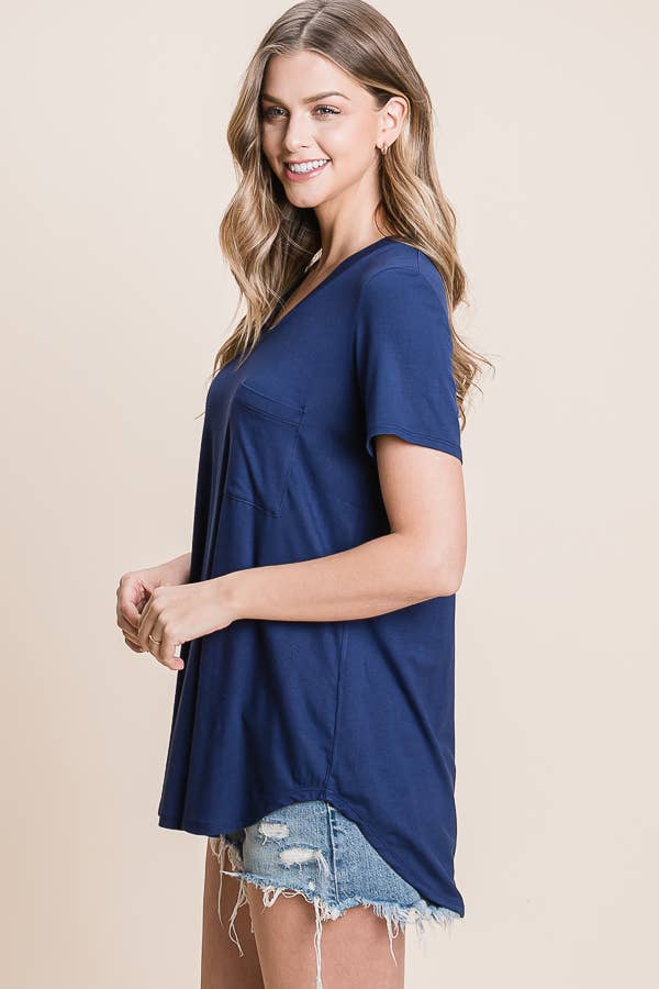 Short Sleeve V-Neck Top