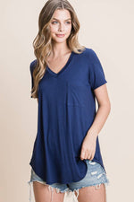 Short Sleeve V-Neck Top