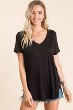 Short Sleeve V-Neck Top