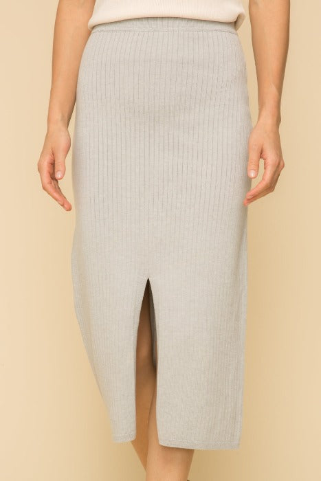 Grey Sweater Skirt with slit = Medium