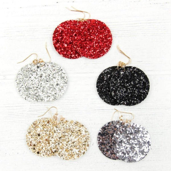 Sequin Circle Drop Earrings