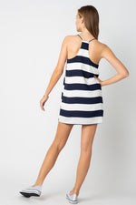 Stripe racer back tunic dress with lining