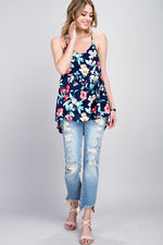 Sporty Floral Racerback Tank - FrouFrou Couture