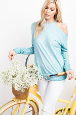 Single Shoulder Loose Fit Top - Seafoam - FrouFrou Couture