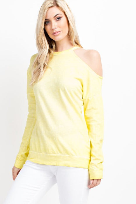 Single Shoulder Loose Fit Top - Yellow - FrouFrou Couture