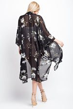 Flower Print Kimono Cardigan - FrouFrou Couture