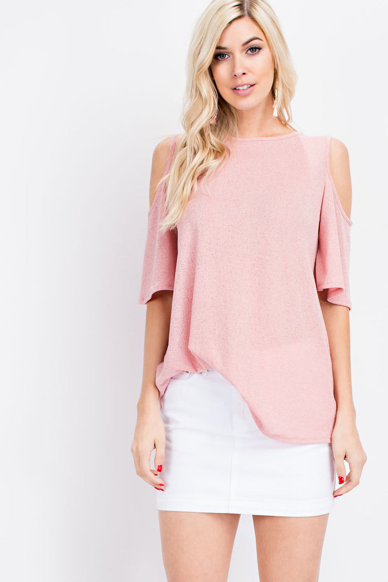 Relaxed Fit Cold Shoulder Top - FrouFrou Couture